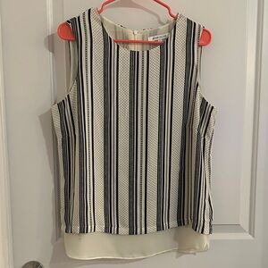 Rose & Olive Black and Cream Striped Blouse